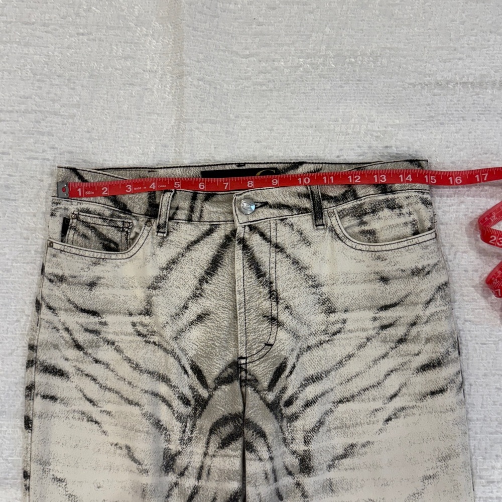 SUPER RARE HTF Vintage 2002 Just Cavalli Ombre Zebra Print Flared Jeans 29 NWOT - Picture 13 of 16